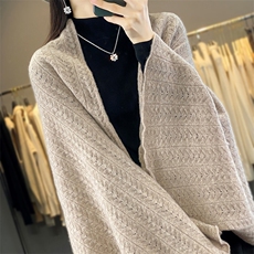 新款披肩篷披风外套女2024年新款秋冬羊毛，披肩，德晨羊绒