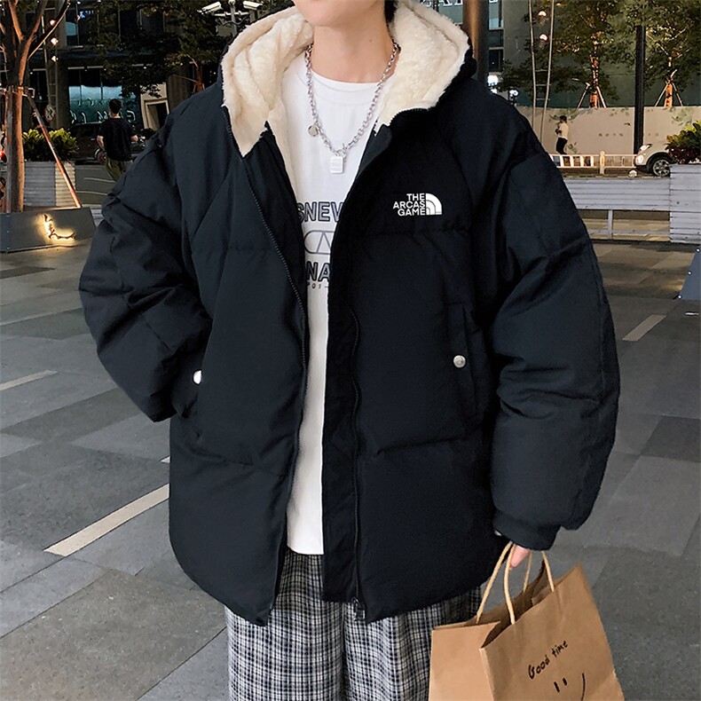 MY16232-P100 加厚加绒连帽棉衣男大码棉服男面包服男图片