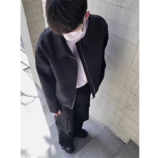 春秋潮流百搭男复古休闲夹克设计感时尚潮流结构线条立领修身外套，男装夹克，星座506A