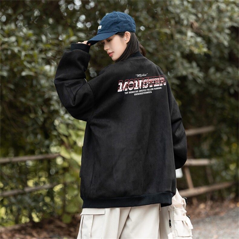 23/美式麂皮绒飞行棒球服中性风男女夹克外套JF3279-P80控108图片