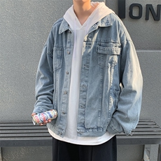 韩版原宿休闲牛仔衣工装外套宽松潮流港风夹克复古W1294-P58，男装夹克，星座512-2