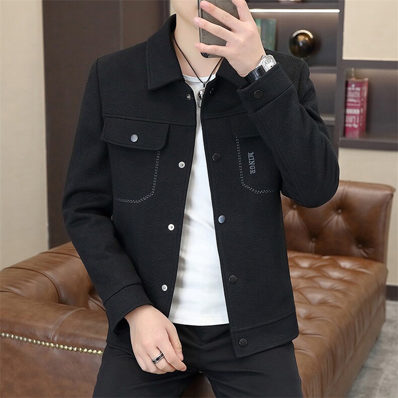 秋季高品质男式翻领夹克外套型男休闲百搭青年外套男N7906-P110,男装夹克,星座310B-3
