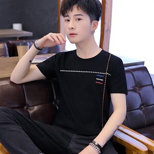 家乐2003男士短袖T恤2021春新款休闲修身韩版潮流个性帅气图片
