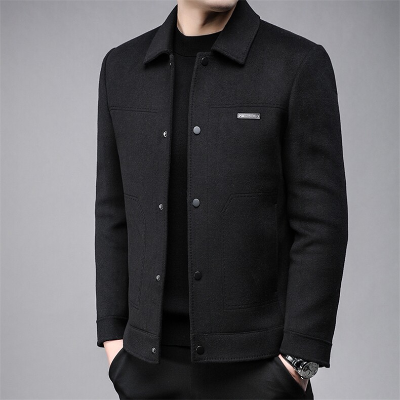 B82315鹅绒内胆可脱卸男士毛呢外套羽绒服商务精品,男装羽绒服,钱塘207-3