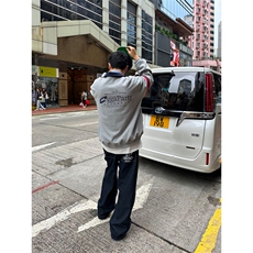 网图美式复古秋新款半开领polo领灰色卫衣男女宽松高街特批48，男装卫衣，电商C306-1