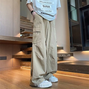 美式高街褶皱口袋休闲裤男复古百搭直筒伞兵裤子XK83-P57图片