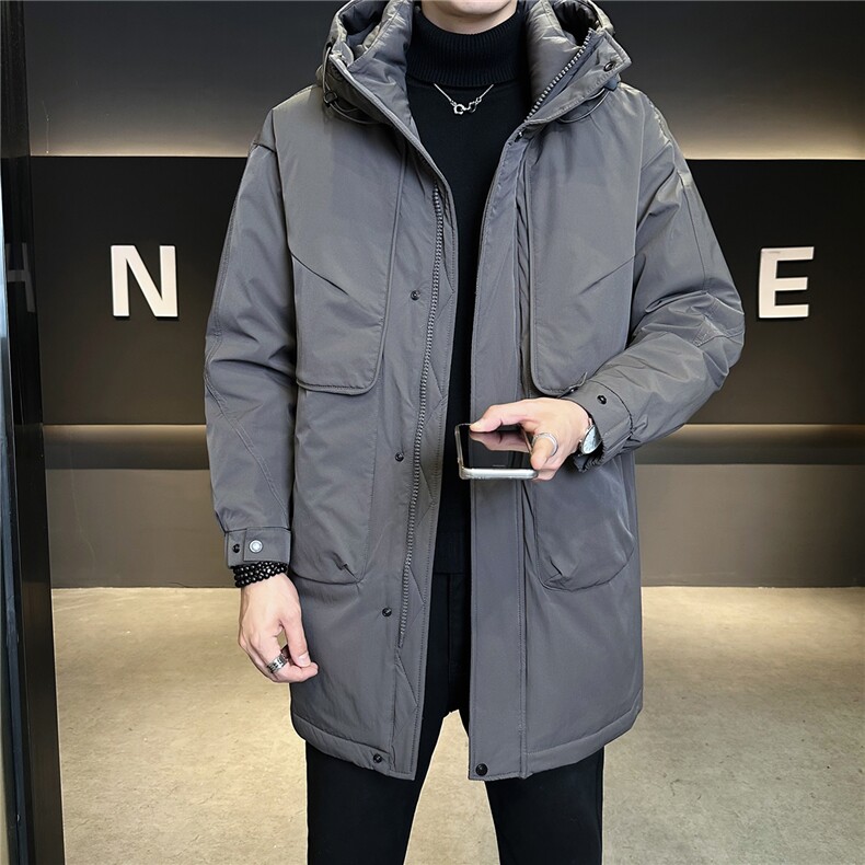 标50绒中长款男士羽绒服冬季2025新款连帽外套A313-9999-P275,男装羽绒服,电商A313