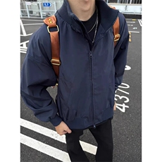 抖音得物美式潮休闲夹克春季立领纯色复古工装加厚棉服外套MF01，男装夹克，电商A443