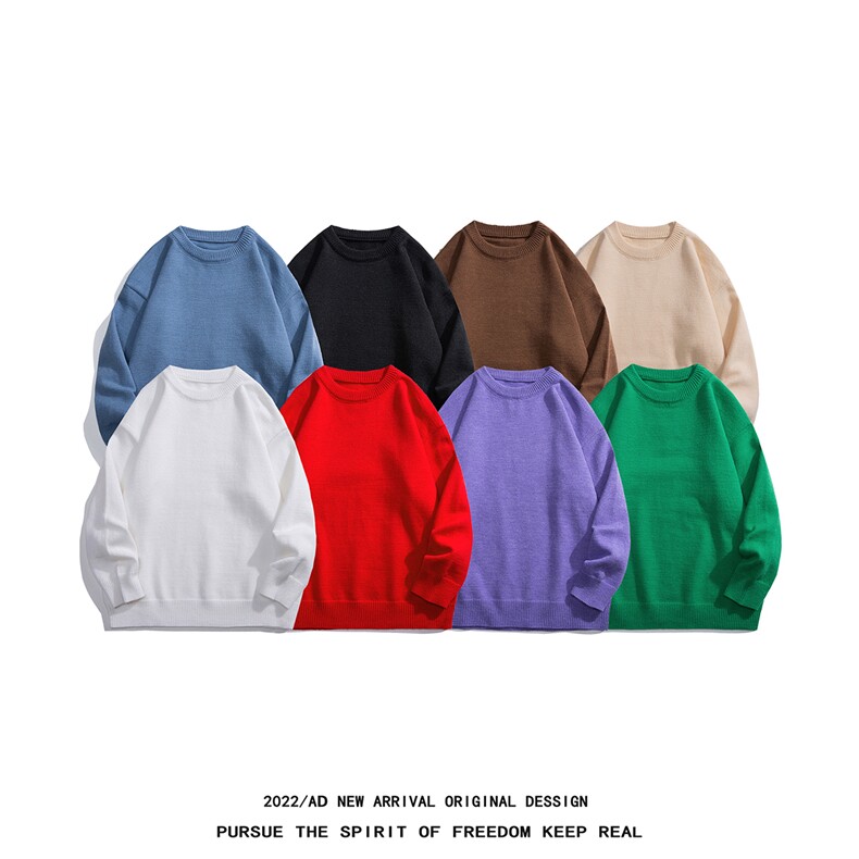 光板得物\唯品\抖音二开八色加厚圆领毛衣M800P35,男装针织衫/毛衣,电商A247B