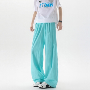8XL-M多巴胺冰丝垂感慵懒山本裤男夏拖地裤子阔腿休闲裤KZ051P30图片