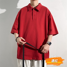 港风冰感POLO领T恤宽松百搭撞色插肩袖T恤吸汗透气TC3173-P25，男装T恤，星座717