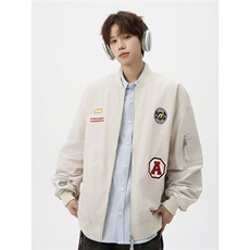 网图美式夹克春秋复古徽章设计高街宽松显瘦外套YY803-特P41，男装夹克，电商C216