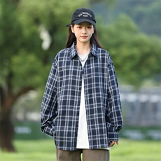 25年春季格子衬衫长袖大码宽松落肩现货DS-C323-1-2376-特批30，男装衬衫，电商C323-1