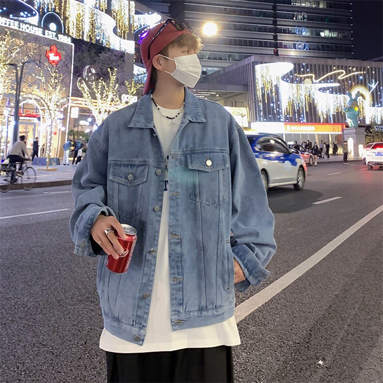牛仔外套男韩版潮流痞子帅高街2023春秋新款ins宽松外套W4780-P58，男装大码男装，星座412-3