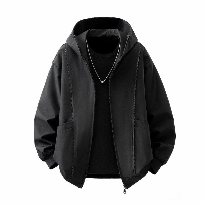 可二开拉链装饰解构大码M-5XL夹克男聚酯纤维JK78092P69控108，男装夹克，星座227-7