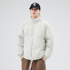 现货冬季美式休闲加厚雪山外套夹克立领纯色三防户外工装棉服，男装夹克，电商A486