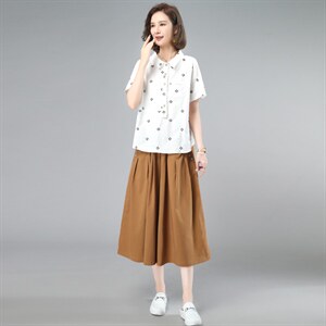 2023夏装新款时尚气质翻领休闲舒适两件套，女装套装/套裙，奕阳依阁