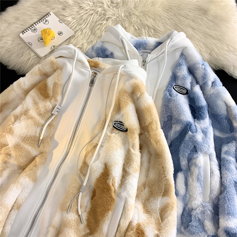 暖光平铺/直播假两件连帽羊羔毛外套棉衣不夹棉M6061-P138控178,男装棉衣,电商A132（原电商B245）