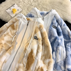 暖光平铺/直播假两件连帽羊羔毛外套棉衣不夹棉M6061-P138控178，男装棉衣，电商A132（原电商B245）