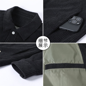 新款复古翻领工装夹克男士外套灯芯绒外套百搭潮流夹克JK07-P60图片
