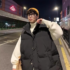 现货5W件冬季三防硬挺boxy短款立领棉衣马夹外套加厚马甲保暖棉服，男装棉衣，电商A486