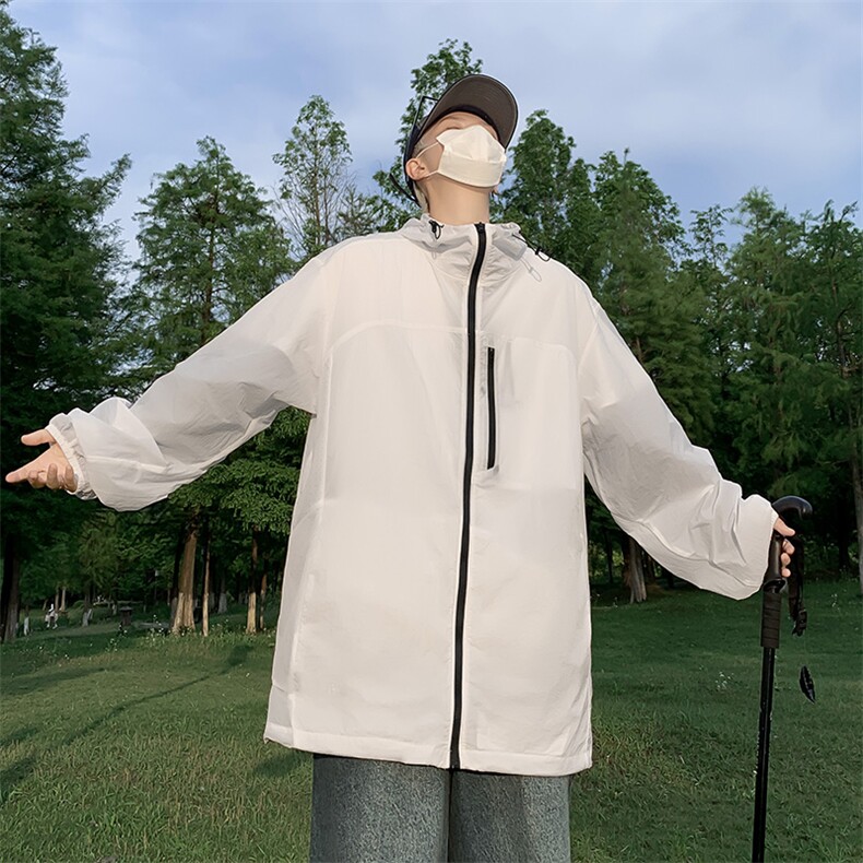 港风新款防晒衣夏季薄款工装冲锋衣宽松防紫外线外套F0155-P45,男装防晒衣,星座308B-2
