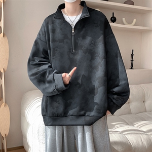 现货 WY10083-特P45 控88 新款面料扎染高品质宽松立领卫衣图片