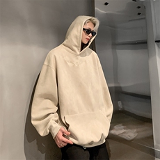 港风大码刺绣麂皮绒袋鼠兜套头连帽卫衣男XZ213-JPR204-P45控68，男装卫衣，星座213