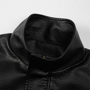 秋季男士皮衣皮夹克机车服潮牌简约百搭美式翻领PU皮外套896-P75图片