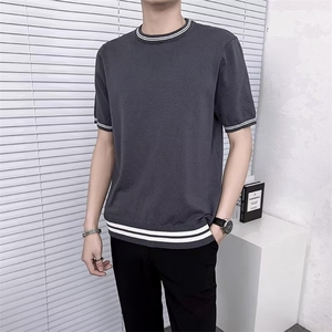 男士短袖T恤韩版潮流宽松打底衫男装衣服潮牌百搭半袖体 TM22图片