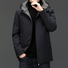 I7617冬季新款男士羽绒服可脱卸帽外套修身灰鸭绒P312图片