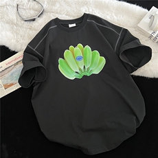 禁止焦虑趣味香蕉印花宽松短袖T恤夏季新款男女半袖上衣D358P35，男装T恤，电商A335-1（原A458）