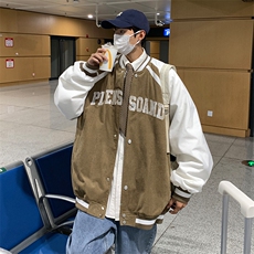 EQ83玉米粒刺绣棒球服外套男女学院风春季港风ins情侣装夹克P93，男装夹克，电商C306-1