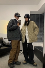 1506-1/2220/P75冬季潮牌菱形格男女棉袄宽松大码韩系棉衣棉服1，男装棉衣，星座1506-1
