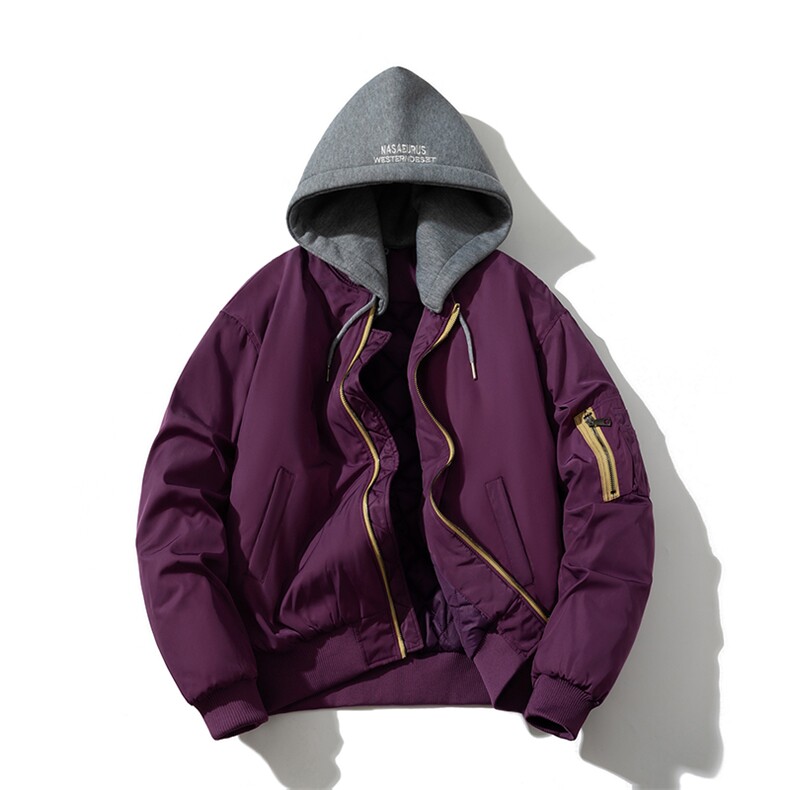现货秋冬新款棉衣外套可拆卸帽子棒球服夹克,男装棉衣,电商A105