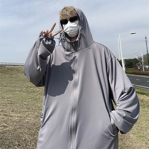 FY22-P55控78 夏季纯色优衣库港风情侣防晒服外套薄款防晒衣图片