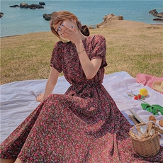 现货主推！2021夏季新款碎花连衣裙163-8800-P90-控138，女装连衣裙，拾菱