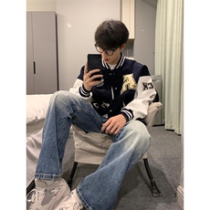 潮牌毛巾绣美式字母棒球服街头夹棉加厚夹克外套M05，男装夹克，星座1116A（原606A-3）