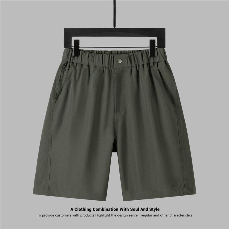 夏季锥形纯色男短裤松紧腰抗皱速干五分裤A329-K8510-P40,男装牛仔裤,电商A329