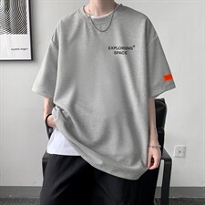 HT73244-P22NASA华夫格t恤男短袖男大码五分袖大皂风，男装T恤，电商A040