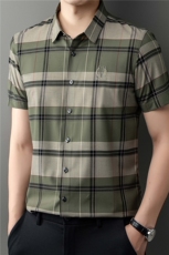 DN3384春夏男士新款短袖衬衫青年修身翻领衬衣休闲打底衫，男装衬衫，电商B360