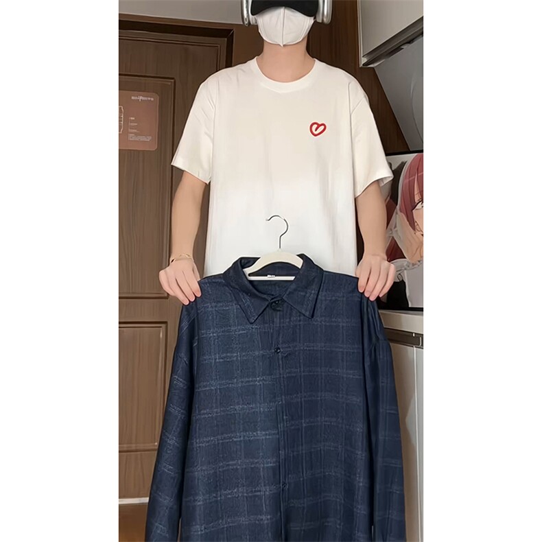 厚款小香风衬衫男生格子衬衣外套KD627-P30,男装衬衫,电商D312-1