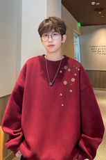 ！圆领卫衣男装港风长袖T恤男外套男WY216-特P23，男装T恤，电商B367