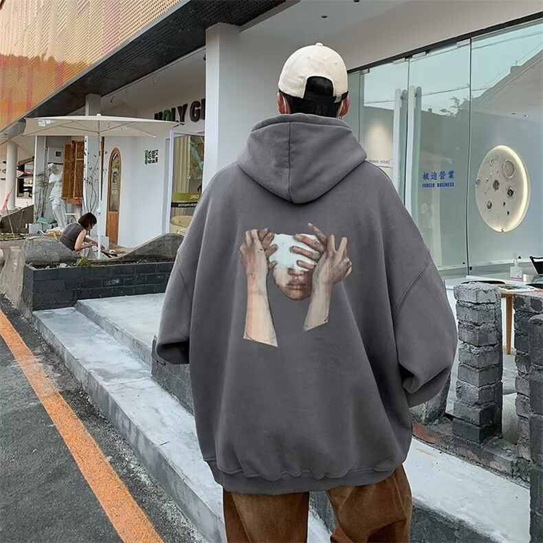 秋季美式高街印花卫衣新款ins潮流高街宽松连帽上衣男W6592-P28,男装卫衣,星座512-3