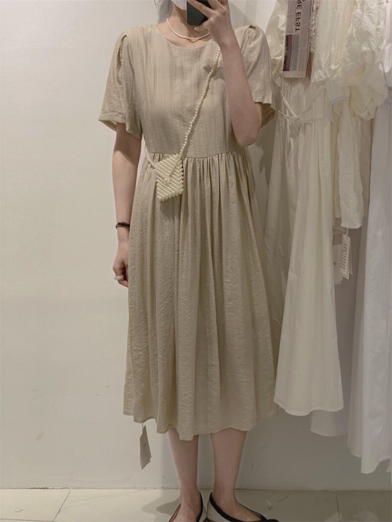 简约韩系连衣裙，女装连衣裙，驿谷