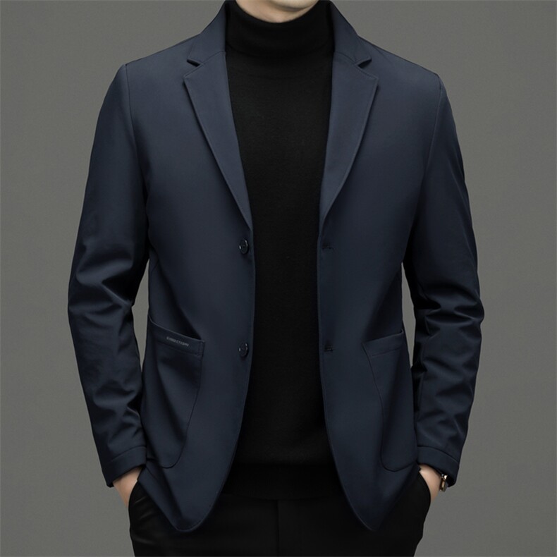 2023年冬季新款男装西装领商务休闲羽绒服中年保暖加厚短款外套,男装羽绒服,电商B212（原钱塘6029）