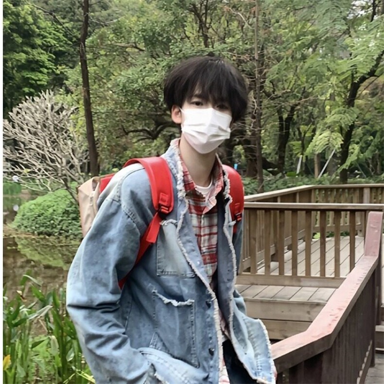 牛仔外套男小香风早秋薄款肩垫水洗短款复古新款夹克,男装夹克,星座506A