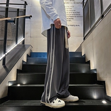 K012P48内景楼梯2024秋夏新款直筒裤男垂坠感冰凉休闲宽松百搭，男装休闲裤，电商A026-1