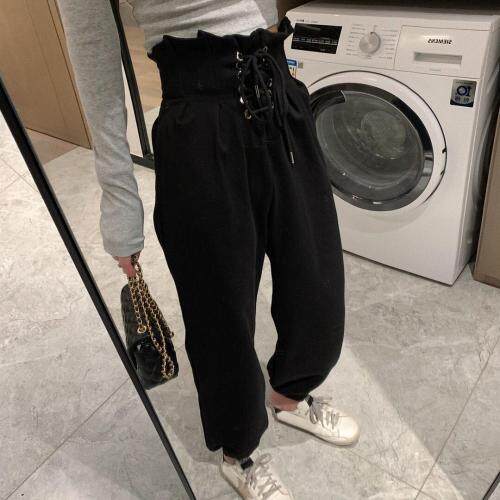 气眼高腰卫裤，女装休闲裤，XTZ style