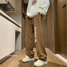 大菠萝格300克字母发泡印花宽松直筒卫裤B315-K23410-特p30控58，男装休闲裤，电商B315